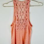 American Dream Women’s Small Coral Sleeveless Crochet Racerback Tank Top Boho Photo 7