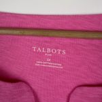 Talbots  Pink Pom Trim Knit Tee Size 3X Cotton Stretch Comfy Preppy Lightweight Photo 3
