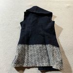 Angel of the North Navy Blue Grey 100% Wool Shawl Sweater Vest Jacket Small EUC Gray Photo 6