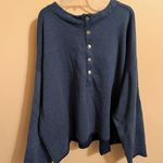 Free People Blue Half-Snap Pullover Photo 1