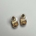 Swavorski Swarovski Crystal Clear Pave Gold Tone Stud Pierced Earrings (Swan Marked) Photo 3