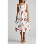Sachin + Babi for BHLDN Blaine Taffeta Square-Neck Midi Dress, Ivory Combo, SM Photo 2