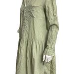Grayson Womens Long Sleeve Woven Drop Waist Shirt Dress Light Green Size 2 Photo 3