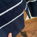 Banana Republic  linen blend navy slouchy sweater with white stripes size XS Photo 99
