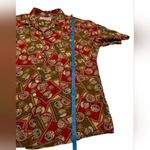 Pendleton Vintage  Rayon Blouse 8 Nautical Map Print Silk-Feel Navy Trade Routes Photo 5