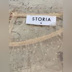 Storia  Beige Polka Dot Tulle Blouse Photo 8