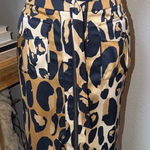 Diane Von Furstenberg  DVF Silk Leopard Print Pencil Mini Skirt Size 2 Photo 0
