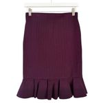 EXPRESS NWT High Waisted Body Contour Ruffle Bottom Sweater Skirt Purple Small Photo 3