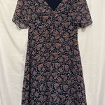 Madewell  Orchard Flutter-Sleeve Dress Floral Mix Navy Blue Pink Size 0‎ Boho Photo 0