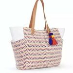 No Boundaries NEW  Caroline Aztec Boho Chevron Woven Beach Tote Bag w/ Tassels Photo 2