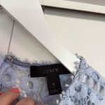 J.Crew blue daisy eyelet overlay bell sleeve blouse 6 Blue Photo 3