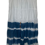Wet Seal Y2K Maxi Skirt Sz XL Ruffles Tie Dye Stripes White Blue Prairie Skirt Photo 0