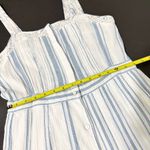 Love Shack Fancy Eve Striped Midi Dress White Blue Sz L Button Front Cottage Photo 9