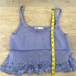 ZARA Lilac Knit Lace Trim Cami Top Size M Photo 3