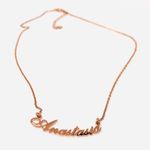 Sterling Silver “ANASTASIA” rose gold  name necklace Photo 0