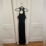 Meshki  Black and White Halter Gown Cocktail Dress Photo 1