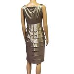 London Times  Satin Tiered Sleeveless V Neck Zip Back Cocktail Dress Womens 4 Photo 4