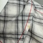 Johnny Was  3J Workshop Plaid Long Sleeve Button Up Ruffle Front Gray Small Photo 5