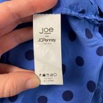 Joe Fresh  Blue‎ Polka Dot Silk Blouse Top Size M Business Casual Preppy Photo 9