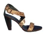 Donald Pliner Couture Hair Calf Gator Leather Sandal Shoe New Ankle Wrap $295 Brown Size 6.5 Photo 0