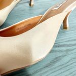 Bibi Lou Anthropologie Cream Satin Jewled Heeled Mules 38 Size 8 Photo 8