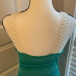 Threads || Green/cream striped tank with lace Photo 2