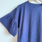 Vineyard Vines Navy Blue Crew Neck Flutter Sleeve Boxy Fit T-shirt Women's Small Photo 1