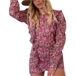 ZARA  Floral Ruched Ruffle Mini Dress Size S Photo 3