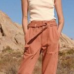 Amo Denim Paperbag Straight Pants in Suntan Size 26 Photo 0