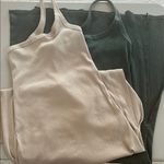 Aerie (2) Ribbed One Shoulder Dresses In Cream and Green Size Small Photo 0