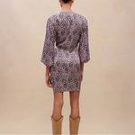 Maje Cinched Mini Dress Pink Leopard Animal Print Size 38 Medium Photo 9