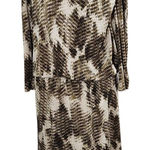 Ellen Tracy  Brown Snakeskin Print Dress Size Medium Wedding Guest Dress Photo 0