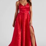 Windsor Red Floral Prom Dress Photo 0