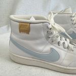 Nike  Court Royale 2 Mid White Light Blue Leather High Top Sneakers Womens‎ 8 Photo 5
