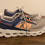 on cloud  Navy Blue and Orange Running Shoes size 7.5 Photo 0