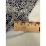 Hem & Thread  Short Sleeve Button Front Tunic Blouse Paisley Blue Women's Size M Photo 6