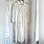 The Great Swiss Dot Floral Lace Trim Long Sleeve Maxi Dress White Size 0 Photo 2