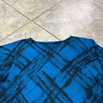 Anne cole Anne Klein Cashmere Boat Neck Sweater Top Size L Blue Geometric Luxury Modern Photo 2