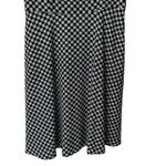 Talbots NWT 6P Black White Geo Print Fit & Flare Double Crepe Dress Photo 5