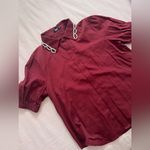 Red Pearl button up top Size M Photo 3