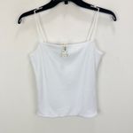 Madewell  Squareneck Tank Top Spaghetti Straps Slim Stretch White Medium NWT Photo 5