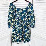 Ba&sh  Winny Tropical Palm Print Tiered Mini Dress Yellow Blue Small Photo 10