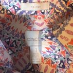 Chico's  No Iron Geometric Print Button Down Shirt Womens Size 1 (M) Photo 1