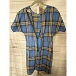 After Market New  Women's Small Blue Cotton Faux Wrap Short Sleeve Mini Dress Photo 3