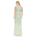 Mac Duggal  93681 Womens SEQUINED BUTTERFLY SLEEVE HIGH LOW GOWN Sage SIZE 6‎ Photo 3