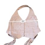 Nicholas Nia Halter Vest Top‎ Light Pink Tie Back Women’s Size 6 Cropped Button Photo 10