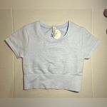 Offline By Aerie Crop Top Women’s Size Small P Lined Light Blue Stretch Seamless Photo 2