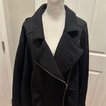 Torrid  Women's Black Knit Moto Jacket Size 6 Full Zip Short Motorcycle Style Photo 2