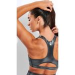 Nike Black Shimmer Swoosh Icon Clash Sports Bra Photo 3