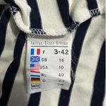 Saint James Tolede Dress Women's 10 Ivory Black Striped Sheath Short Sleeve Photo 5